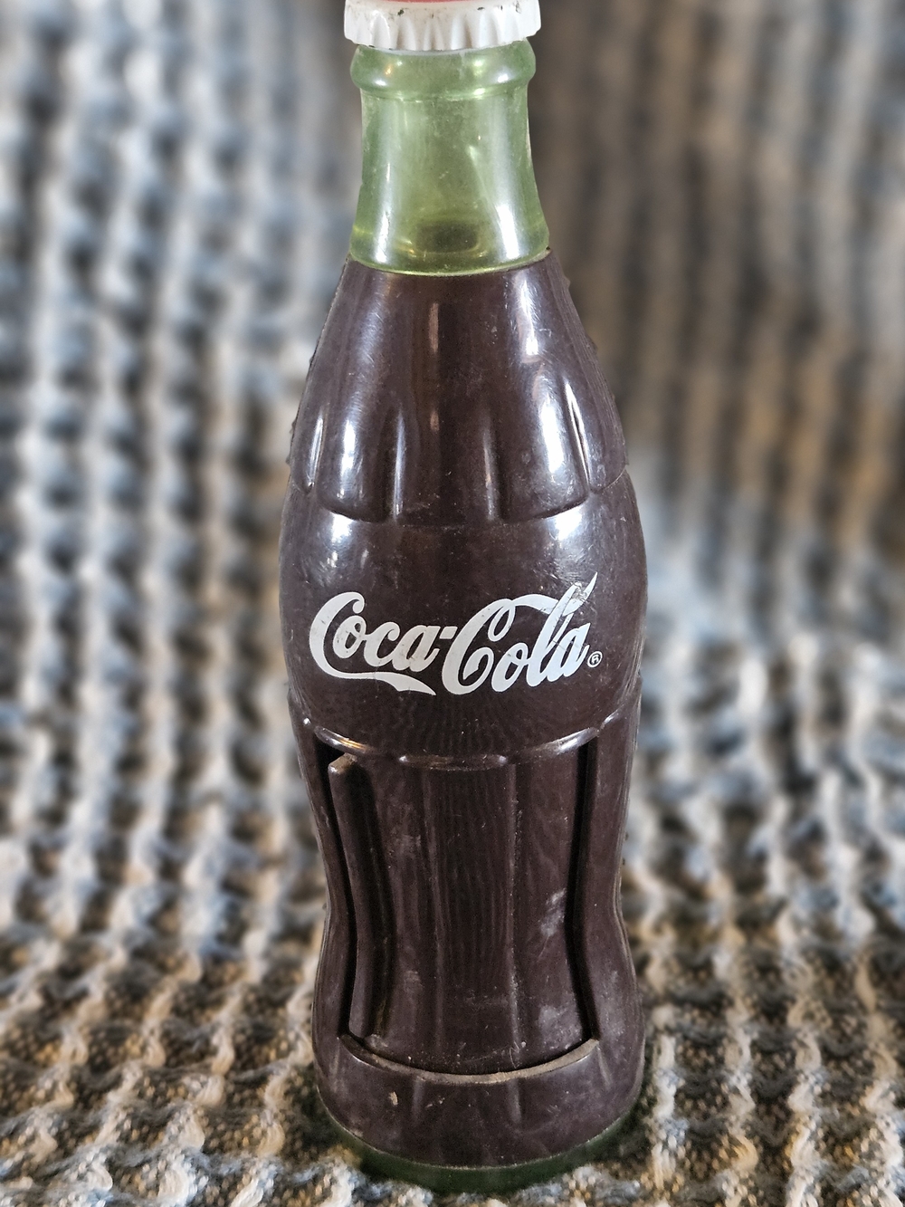 Coca-Cola Bottle Shaped Coin Bank - Brown & Green